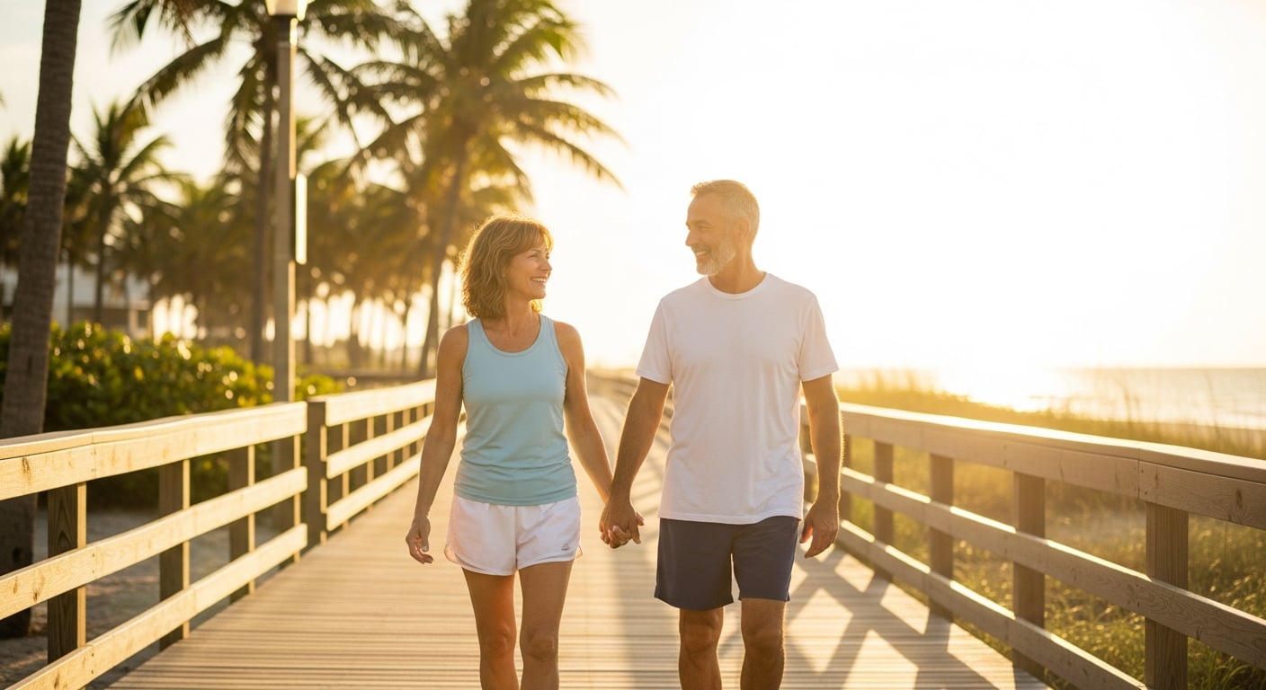 Couple enjoying a walk together