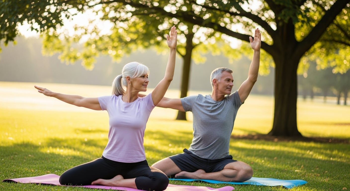 Couple staying active together